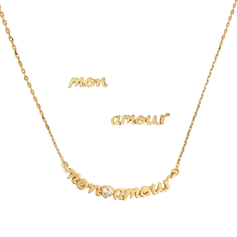 KATE SPADE • True Love Mon Amour Necklace Earrings Set